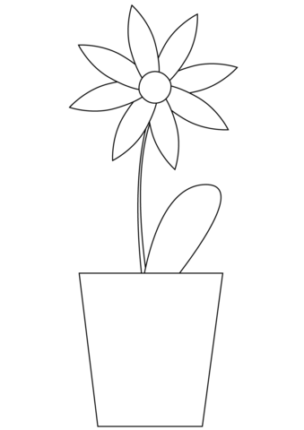 Flower In A Pot Coloring Page